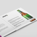 Clean Square Brochure with Hard Edge Mockup