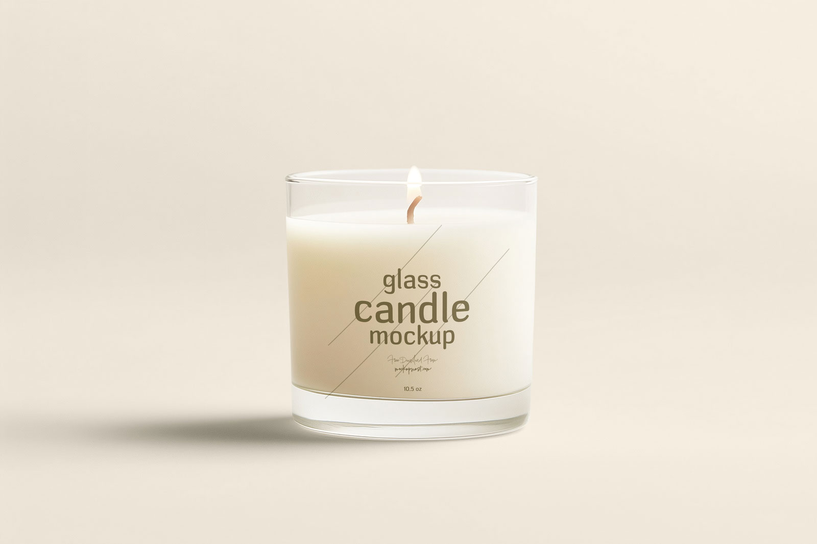 Free Clear Glass Candle Mockup PSD Template