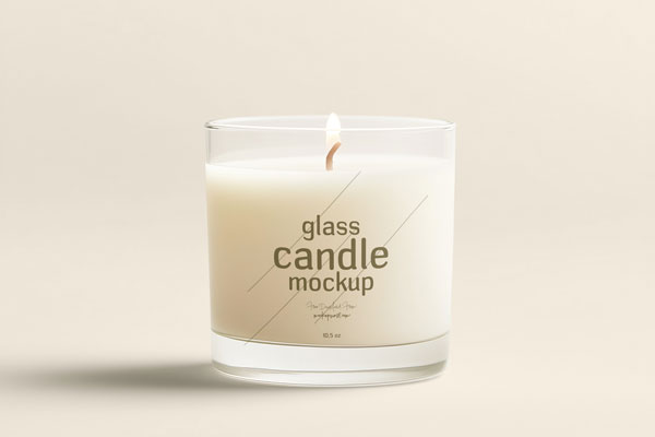 Clear Glass Candle Mockup