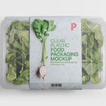 Clear Plastic Food Packaging Mockup from a Top View