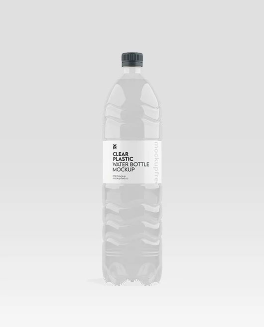 Clear Plastic Water Bottle Mockup