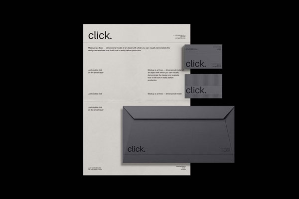 Click Branding Identity Mockup in Facing Vision