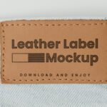Cloe-up Show of Leather Label Mockup