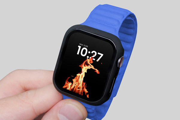 Close-up in Hand Apple Watch Mockup