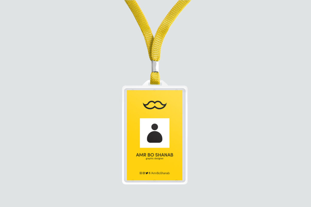 Close-Up Badge ID Card Mockup