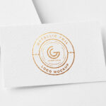 Close-Up Metallic Foil Logo Mockup