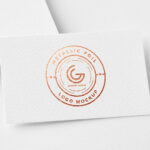 Close-Up Metallic Foil Logo Mockup