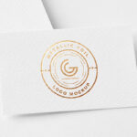 Close-Up Metallic Foil Logo Mockup