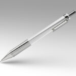 Close-up Shiny Steel Mechanical Pencil Mockup