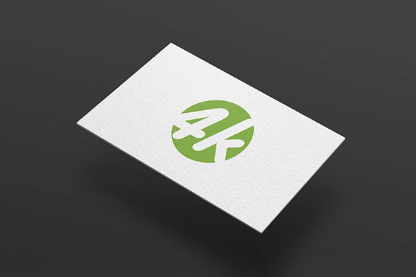 Close-up Shot Business Card on Floor Mockup in Perspective View