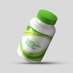 Close-up Shot Floating Plastic Supplement Bottle Mockup