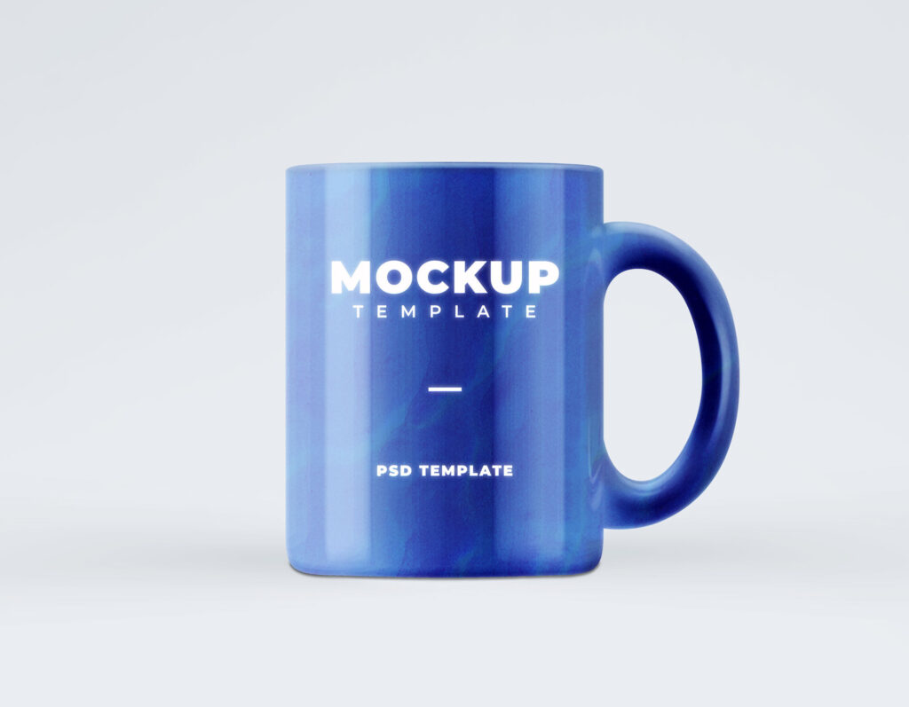 Close-up Shot Front View Coffee Mug on Floor Mockup
