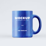 Close-up Shot Front View Coffee Mug on Floor Mockup