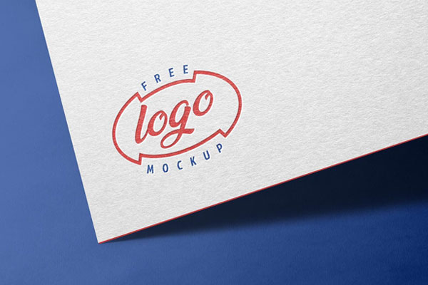 Close-up Shot Logo Embossed on Paper Corner Mockup