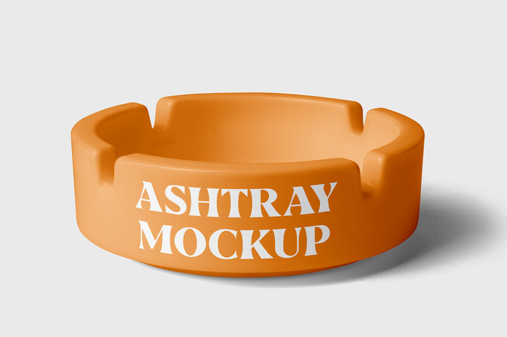 Close-up Shot of Ashtray Mockup in Front View