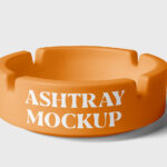 Close-up Shot of Ashtray Mockup in Front View