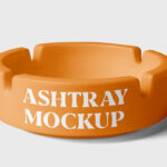 Close-up Shot of Ashtray Mockup in Front View