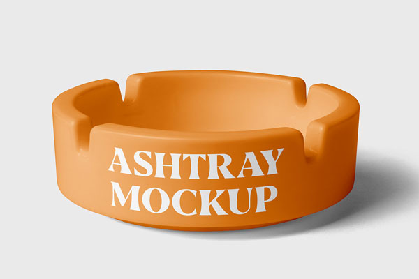 Close-up Shot of Ashtray Mockup in Front View