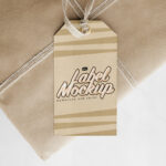 Close-up Show of Tag Mockup on Gift Box
