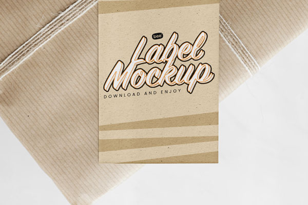 Close-up Show of Tag Mockup on Gift Box