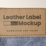Close-up Sight of Jeans Mockup with Label