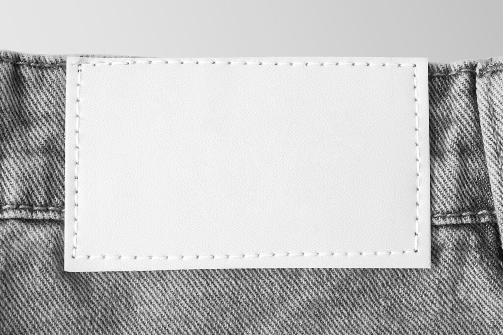 Close-up Sight of Jeans Mockup with Label