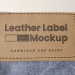 Close-up Sight of Jeans Mockup with Label