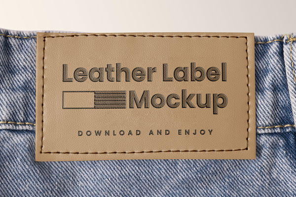 Close-up Sight of Jeans Mockup with Label