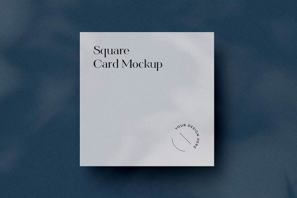 Close-up Sight of Modern Square Card Mockup