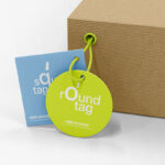 Close-up Sight of Tags Mockup with Box