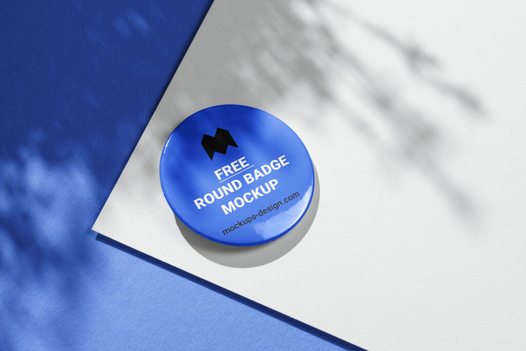 Close-up View of a Round Badge Mockup