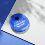 Close-up View of a Round Badge Mockup