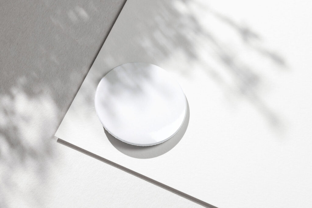 Close-up View of a Round Badge Mockup
