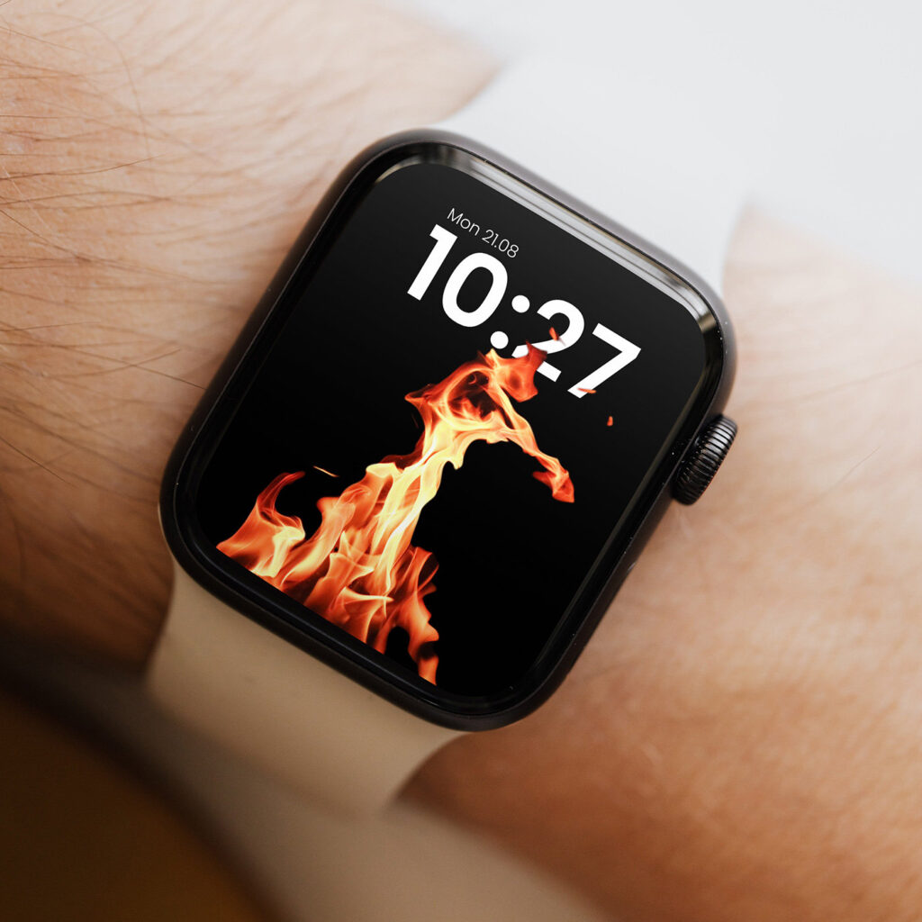 Close-up View of Apple Watch Device Mockup