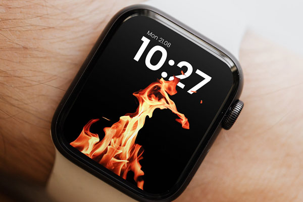 Close-up View of Apple Watch Device Mockup