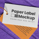 Close-up View of Label Mockup on a Blouse