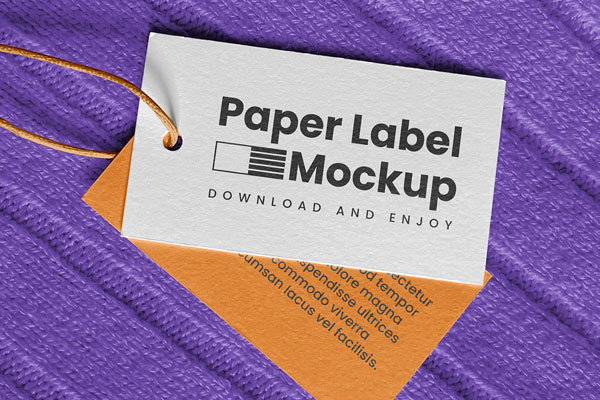 Close-up View of Label Mockup on a Blouse