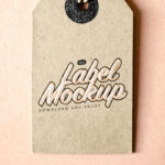 Close-up View of Eco Paper Tag Mockup