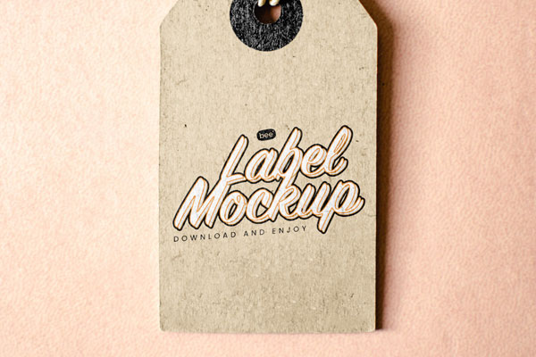 Close-up View of Eco Paper Tag Mockup