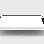 Close-up View of Levitating Horizontal iPhone Mockup