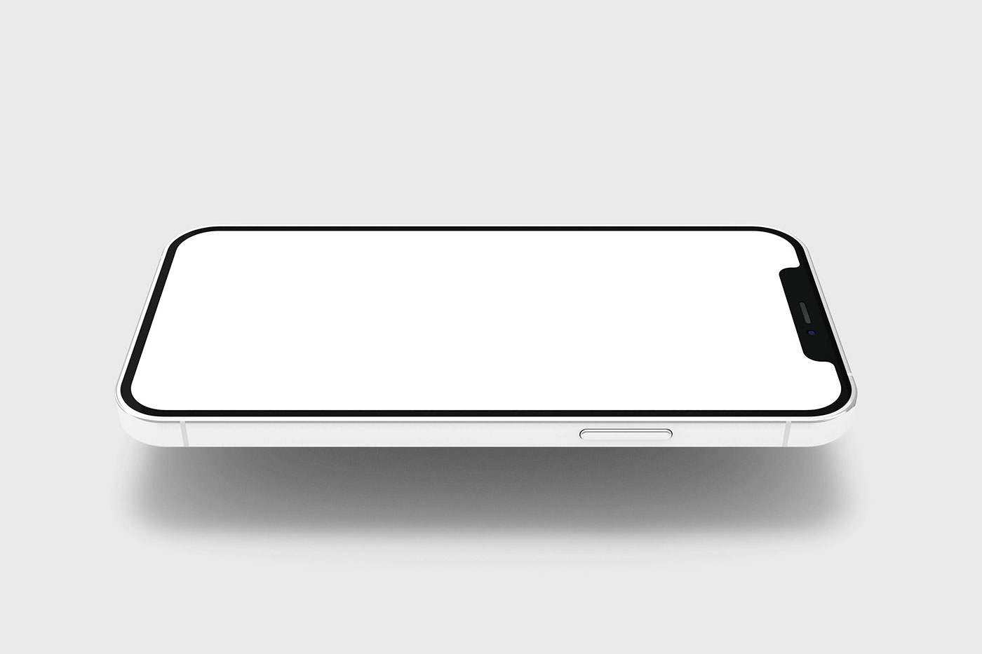 Free Close-up View of Levitating Horizontal iPhone Mockup PSD Template