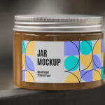 Close-up View of Rounded Glass Jar Mockup