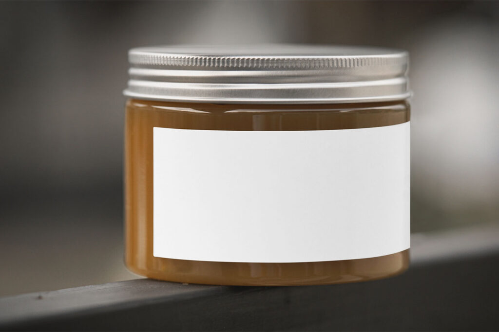 Close-up View of Rounded Glass Jar Mockup