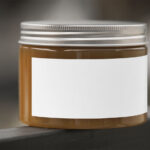 Close-up View of Rounded Glass Jar Mockup