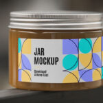 Close-up View of Rounded Glass Jar Mockup