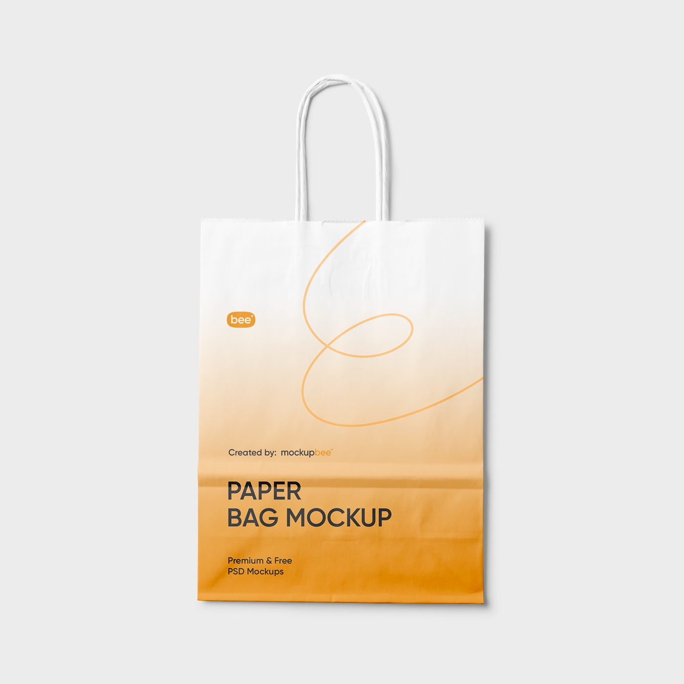 Close-up View of Shopping Paper Bag Mockup FREE PSD