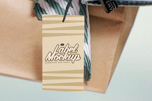 Close-up View of Shopping Tag Mockup
