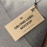 Close-up Vision of Eco Label Mockup on Pillow