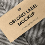 Close-up Vision of Eco Label Mockup on Pillow
