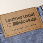 Close-up Vision of Jeans Label Mockup